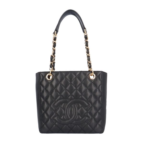 brb10010000012666 1 Chanel PST Cocomark Matelasse Caviar Tote Bag Black