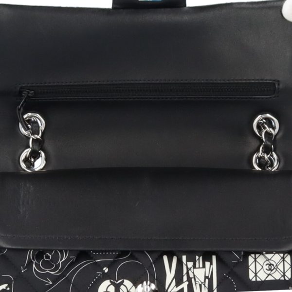 brb10010000013051 7 Chanel Airline Matelasse Satin Shoulder Bag Black