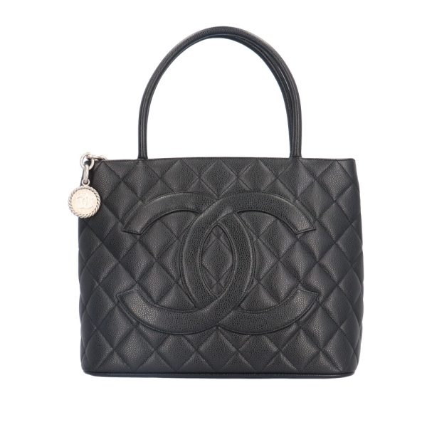 brb10010000013113 1 Chanel Reprint Cocomark Caviar Tote Bag Black