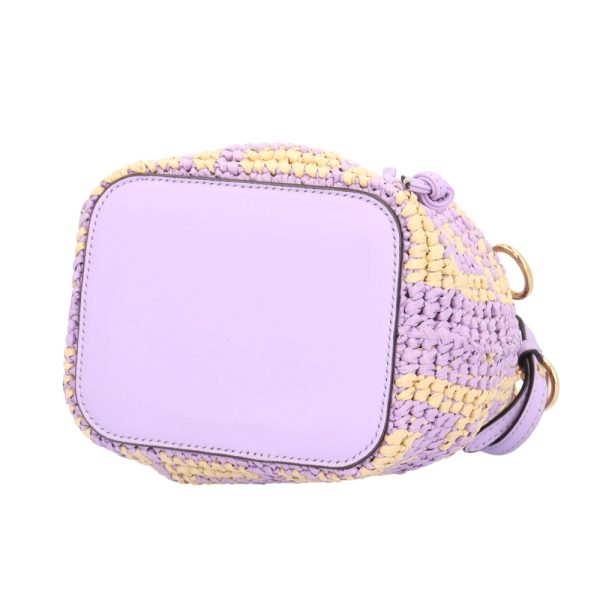 brb10010000013182 5 Fendi Mon Tresor Mini Bucket Raffia Shoulder Bag Purple