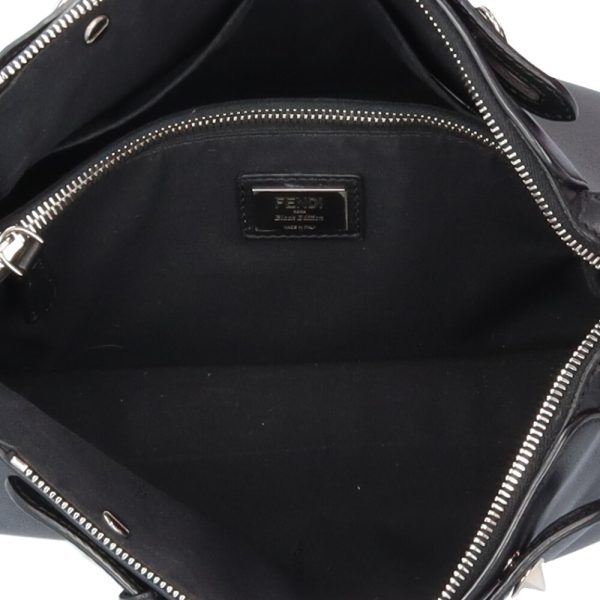 brb10010000013185 6 Fendi Visaway Medium Flower Leather Shoulder Bag Black