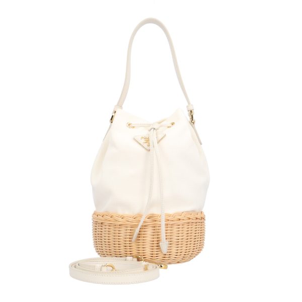 brb10010000013187 1 Prada Straw Shoulder Bag White