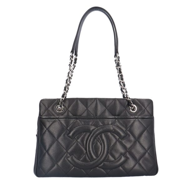 brb10010000013230 1 Chanel Cocomark Matelasse Caviar Shoulder Bag Black