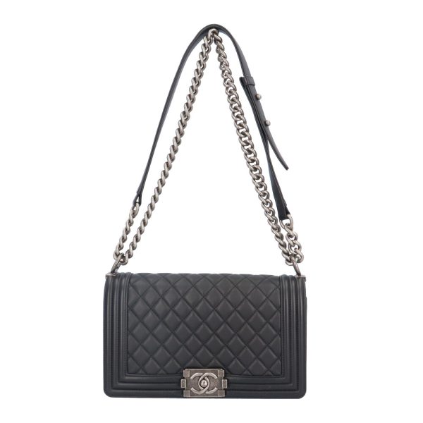 brb10010000013244 1 Chanel Boy Calf Shoulder Bag Black