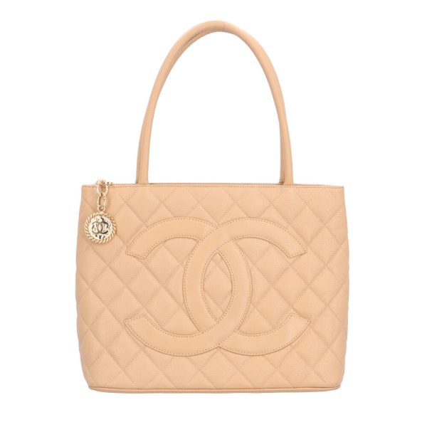 brb10010000013291 1 Chanel Reprint Cocomark Caviar Tote Bag Beige