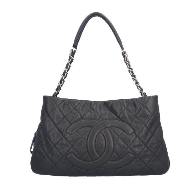 brb10010000013375 1 Chanel One Shoulder Matelasse Caviar Bag Black