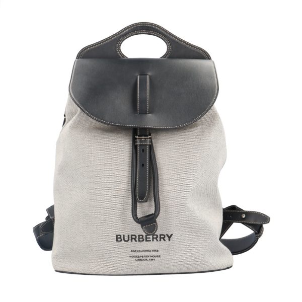 brb10010000013383 1 Burberry Horseferry Print Pocket Backpack Canvas Black