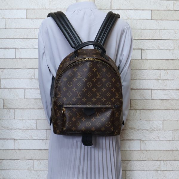 brb10010000013385 2 Louis Vuitton Palm Springs Monogram Canvas Daypack Bag Brown