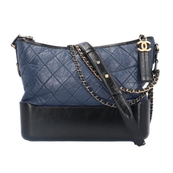 brb10010000013388 1 Chanel Large Hobo Cabrielle Calf Shoulder Bag Navy