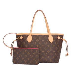 brb10010000013618 1 Louis Vuitton Neverfull MM Tote Bag Monogram Cerise Brown