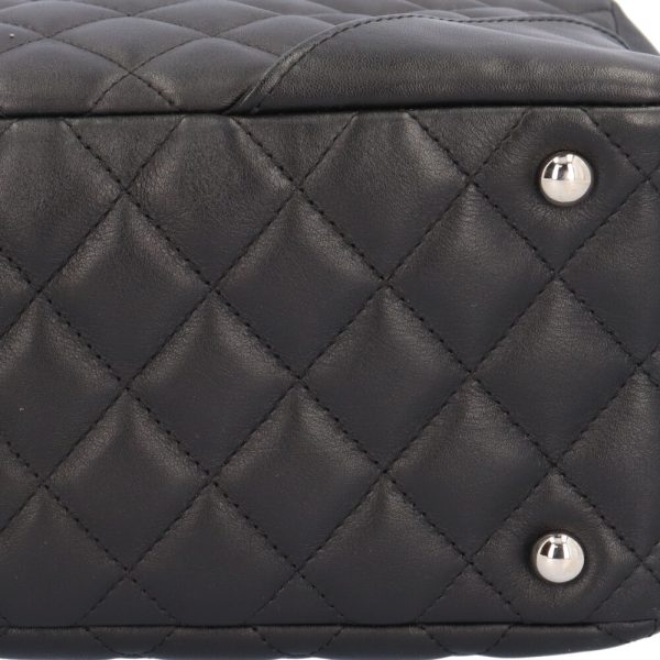 brb10010000013638 9 Chanel Cambon Bowling Lambskin Shoulder Bag Black