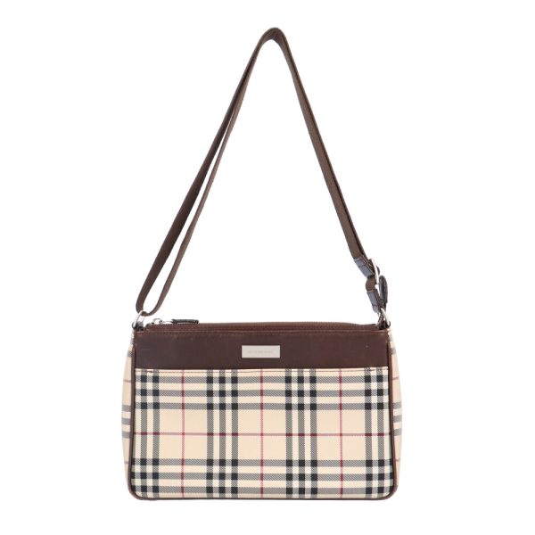 brb10010000013641 1 Burberry Nova Check Shoulder Bag Canvas Beige