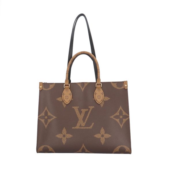 brb10010000013969 1 Louis Vuitton On the Go MM Monogram Giant Shoulder Bag Brown