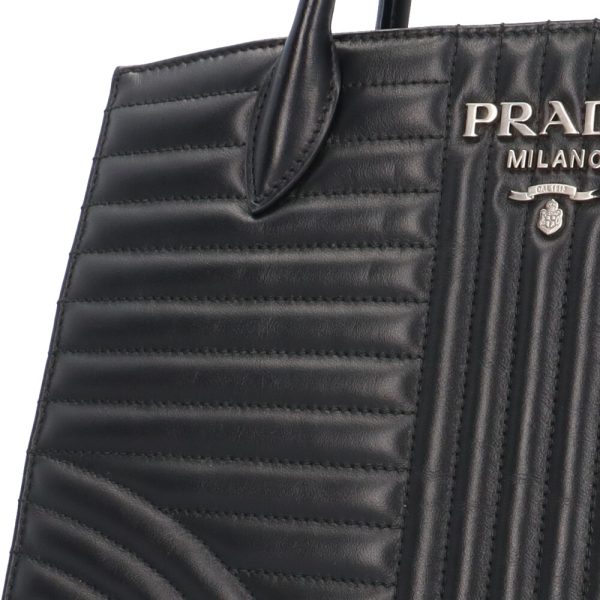 brb10010000014028 7 Prada Diagram Leather Shoulder Bag Black