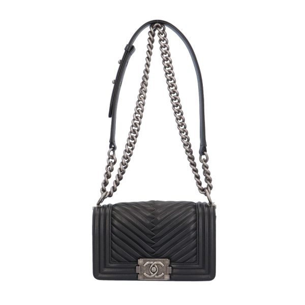 brb10010000014035 1 Chanel V Stitch Leather Shoulder Bag Black