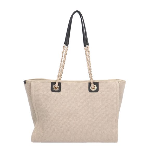 brb10010000014043 4 Chanel Deauville Canvas Tote Bag Beige