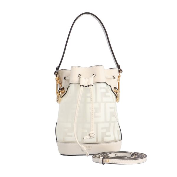 brb10010000014105 1 Fendi Montresor Mini Vinyl Shoulder Bag White