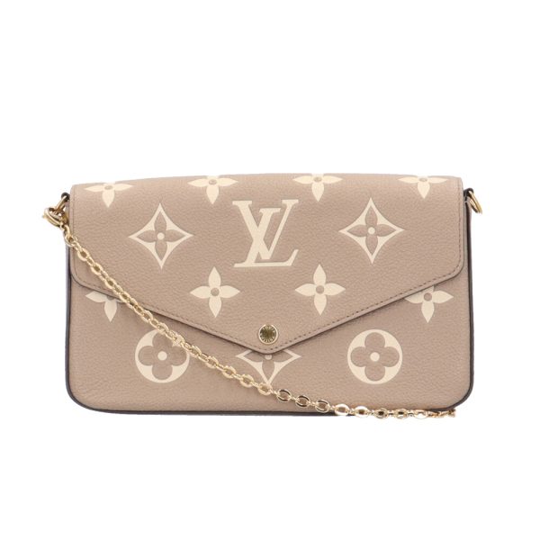 brb10010000014205 1 Louis Vuitton Pochette Felicie Shoulder Bag Monogram Empreinte Beige