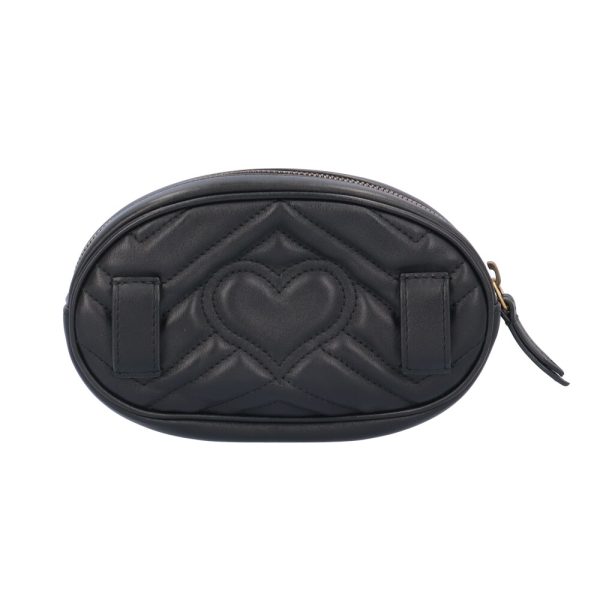 brb10010000014307 3 Gucci GG Marmont Leather Waist Bag Black