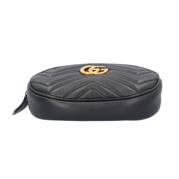 brb10010000014307 5 Gucci GG Marmont Leather Waist Bag Black