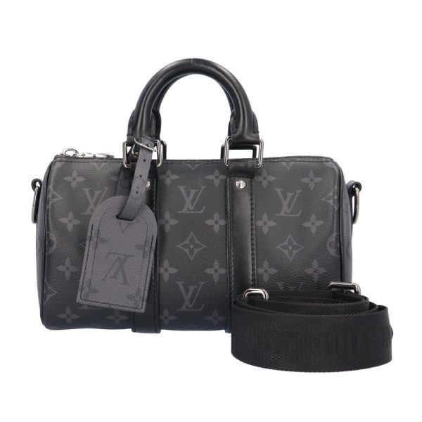 brb10010000014933 1 Louis Vuitton Keepall Bandouliere 25 Shoulder Bag Monogram Eclipse Black