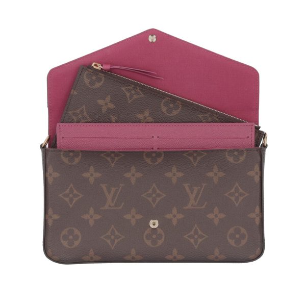 brb10010000014938 6 Louis Vuitton Pochette Felicie Shoulder Bag Monogram Canvas Brown