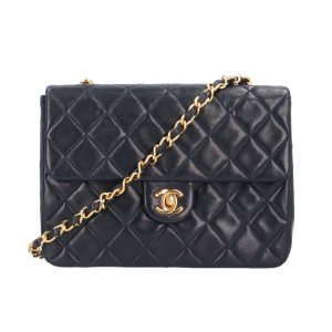 brb10010000014956 1 Chanel Matelasse Mini Bag Top Handle Child Bag Coco Mark Turnlock Bag Lambskin Black