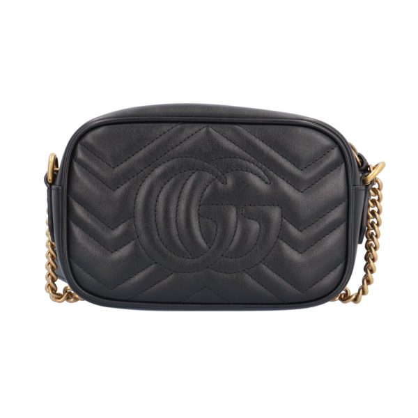 brb10010000014965 3 Gucci Quilted Mini GG Marmont Leather Shoulder Bag Black