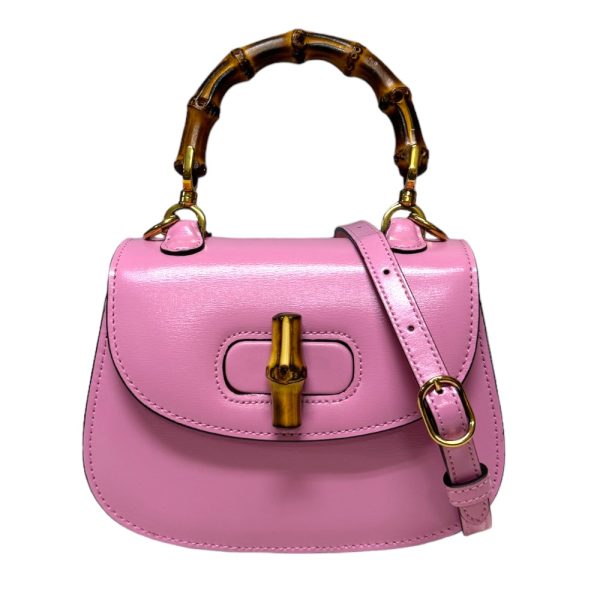 brb10010000015014 1 Gucci Bamboo Mini Top Handle Bag Pink