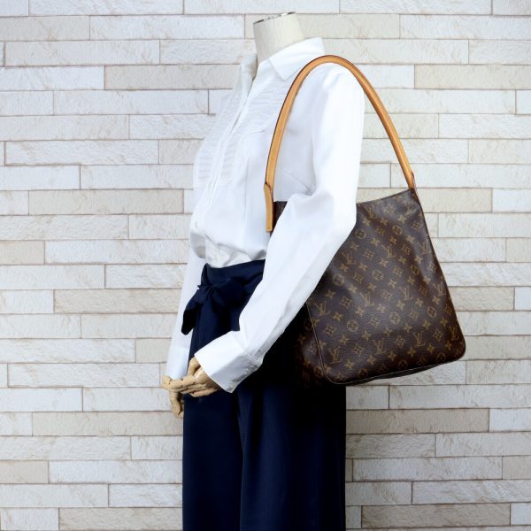 brb23000090 2 Louis Vuitton Looping Monogram Shoulder Bag Brown