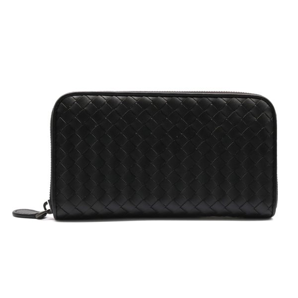 brb24103548 1 Bottega Veneta Intrecciato Long Wallet Leather Black