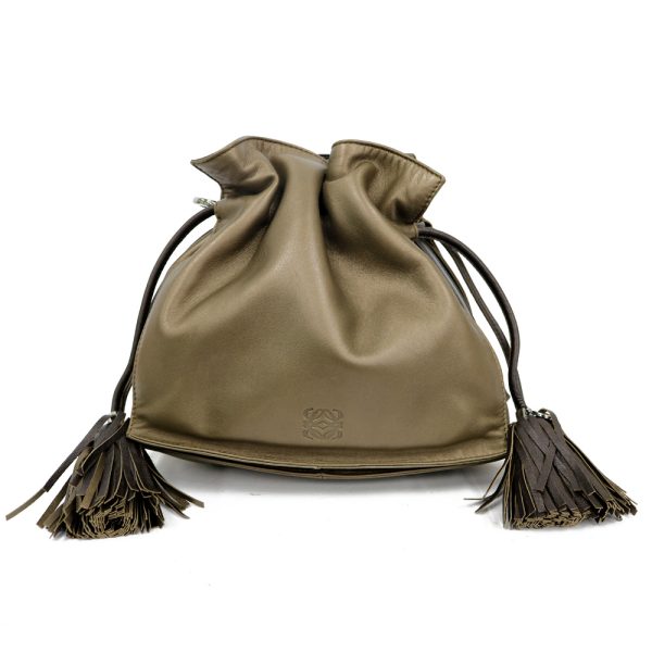 brb24104680 1 Loewe Flamenco Shoulder Bag Leather Bronze