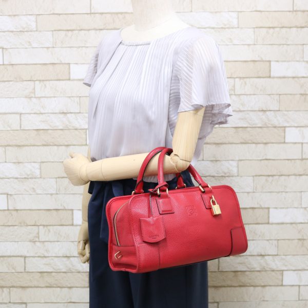 brb24107254 2 Loewe Amazona 28 Handbag Leather Red