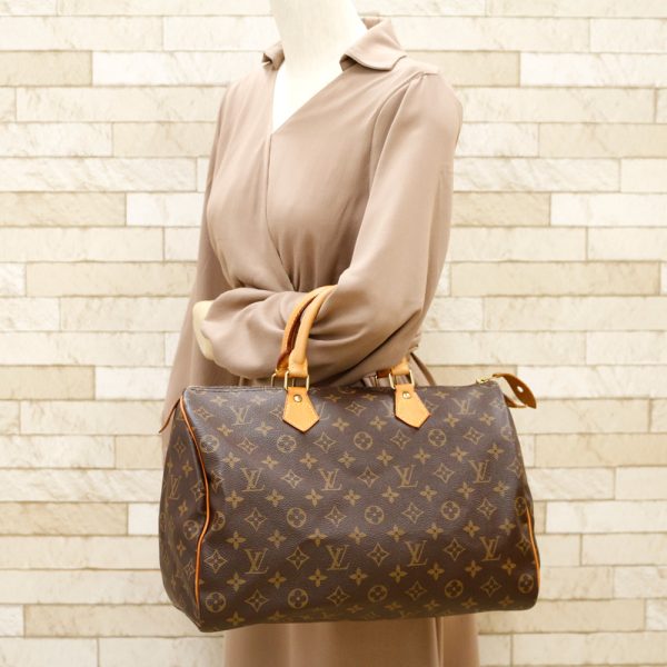 brb31701539 2 Louis Vuitton Speedy Monogram Boston Bag Brown