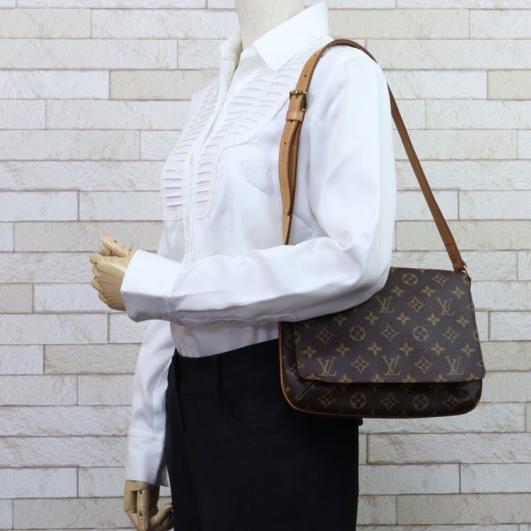 brb31702130 1 Louis Vuitton Musette Tango Monogram Shoulder Bag Brown