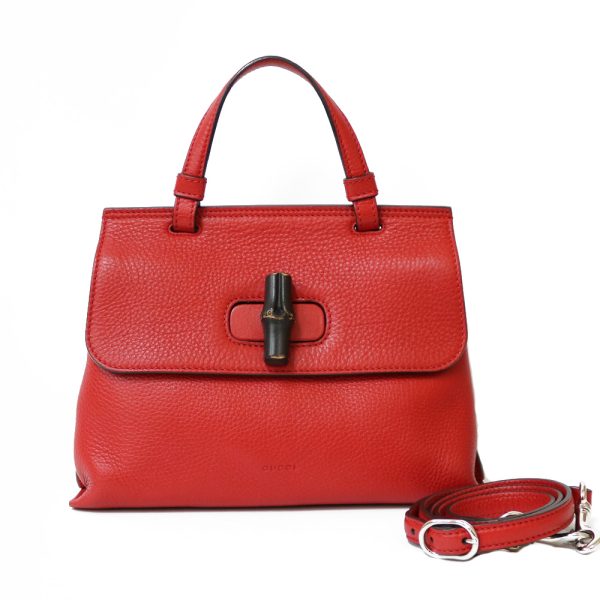 brb36005081 1 Gucci Bamboo Shoulder Bag Red