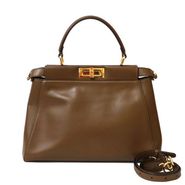 brb36809026 1 Fendi Peekaboo Shoulder Bag Brown