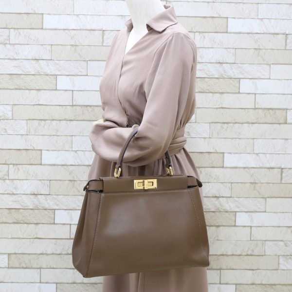 brb36809026 2 Fendi Peekaboo Shoulder Bag Brown