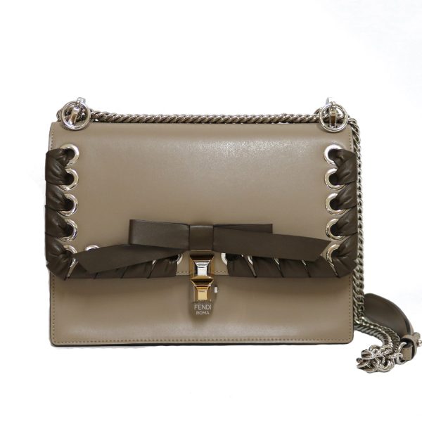 brb36809392 1 Fendi Canai Shoulder Bag Beige