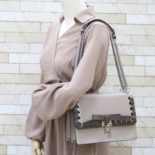 brb36809392 2 Fendi Canai Shoulder Bag Beige