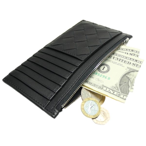 bt23fw103 6 BOTTEGA VENETA Card Coin Case Black