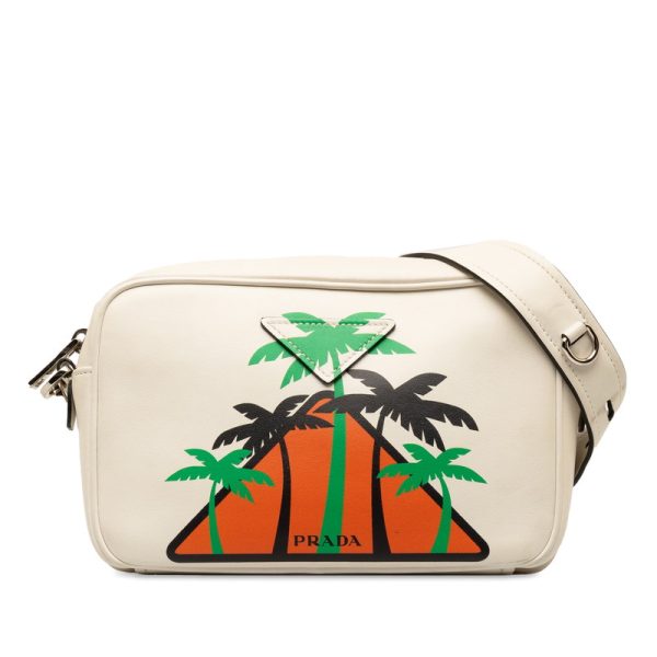 c0t5zw21y6jssudk 1 Prada Palm Tree Crossbody Shoulder Bag White Multicolor Leather