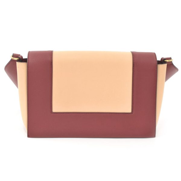 c240601106594 2 Celine Frame Calf Leather Burgundy Beige Shoulder Bag