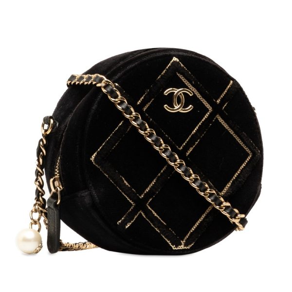 c31hdkvf92juzdpx 2 CHANEL Matelasse Cocomark Chain Shoulder Bag Black