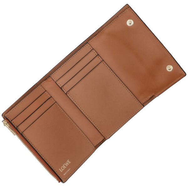 c499s97x0500672530 4 LOEWE Small Vertical Trifold Wallet Tan Brown