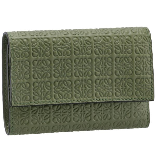 c499s97x0500673949 LOEWE Small Vertical Trifold Wallet Green