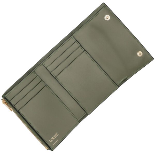 c499s97x0500673949 4 LOEWE Small Vertical Trifold Wallet Green