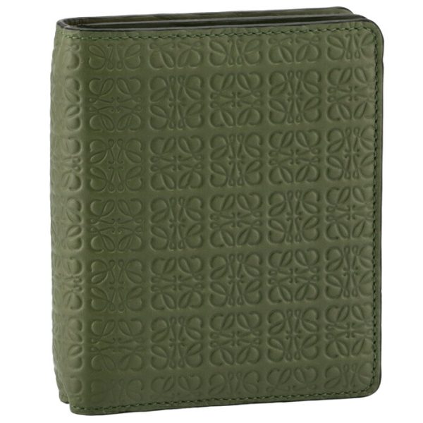 c499z41x0300673949 LOEWE Anagram Compact Zip Bifold Wallet Green