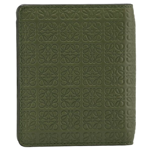 c499z41x0300673949 2 LOEWE Anagram Compact Zip Bifold Wallet Green