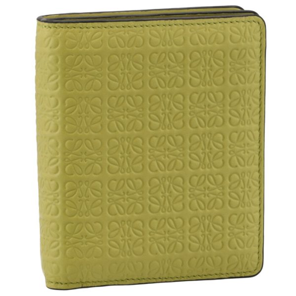 c499z41x0300674801 LOEWE Anagram Compact Zip Bifold Wallet Yellow